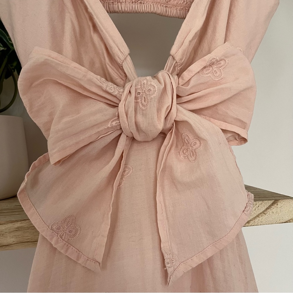 Express Embroidered Cotton Ruffle Mini Dress - Picture 4 of 8